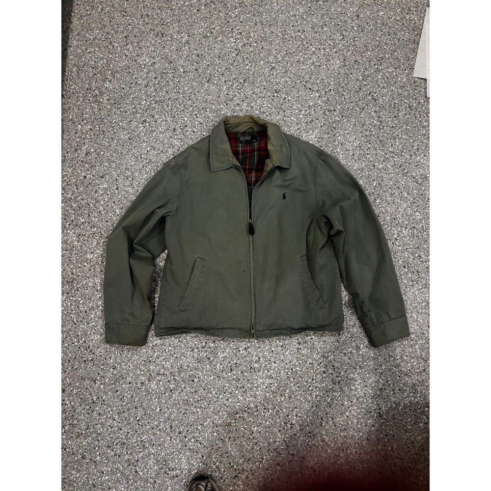 Polo Ralph Lauren Green Lightweight Jacket size L, several small stains on front
